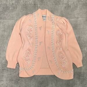 Vintage alexa grace wool pink cardigan